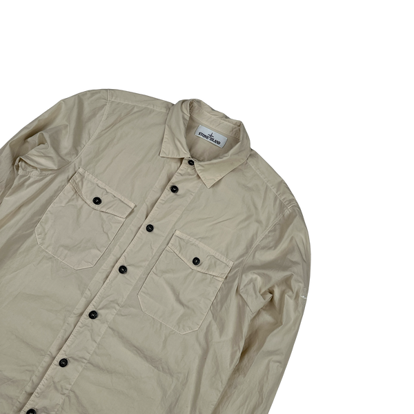 Stone Island 2020 Cream Cotton Buttoned Compass Shirt - Small