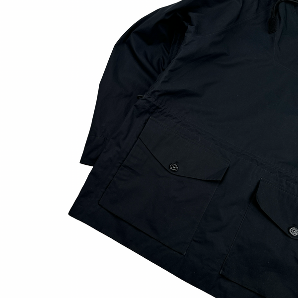 Stone Island 2022 Black O-Ventile Ghost Piece Pullover Smock Jacket - XL