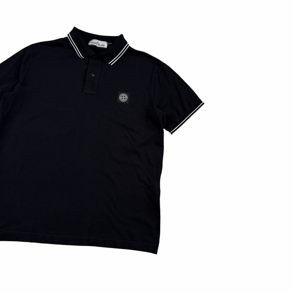 Stone Island 2018 Black Cotton Polo Shirt - Large