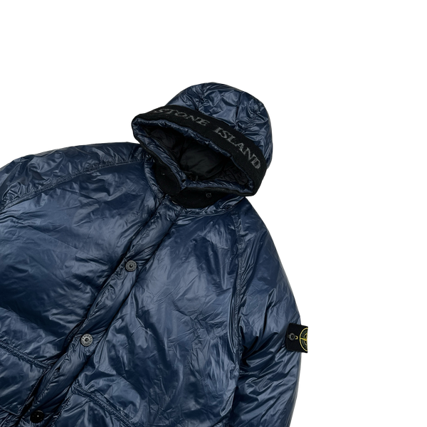 Stone Island 2018 Blue Pertex Quantum Y Down Long Puffer - XXL