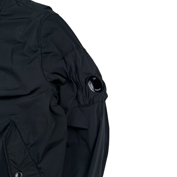 CP Company Black Nycra Stretch Lightweight Bomber Jacket - Large