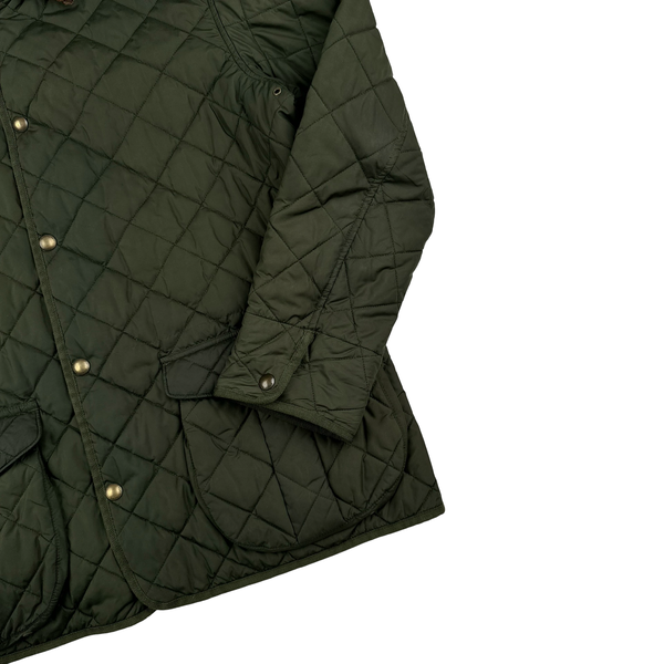 Ralph Lauren Green Quilted Corduroy Collared Shooting Jacket - Large