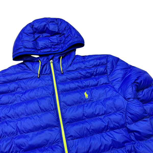 Ralph Lauren Blue & Yellow Padded Puffer Jacket - Medium