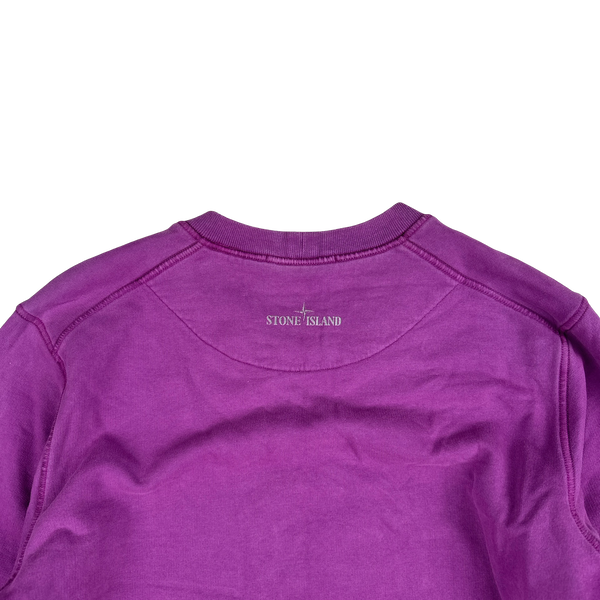 Stone Island 2021 Purple 3D Rubber Logo Sweatshirt - Small