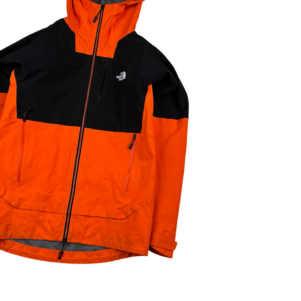 North Face Orange Gore Tex Colour Block Hooded Jacket - Small