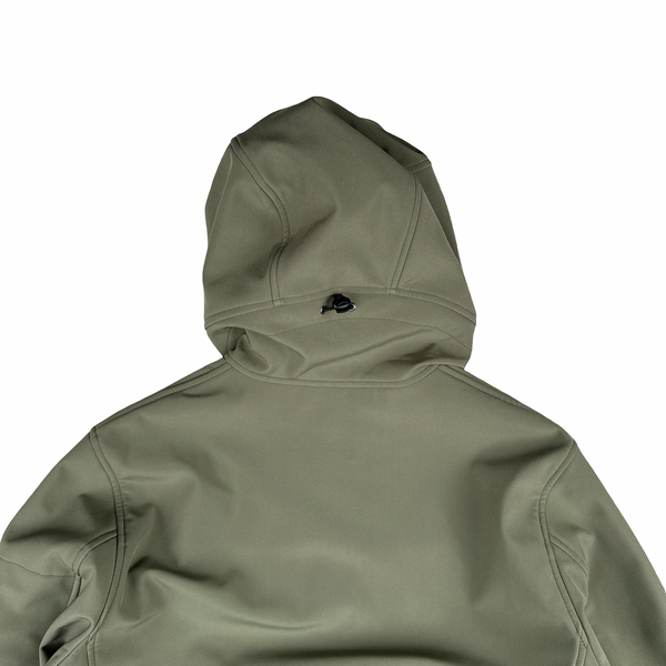 CP Company Khaki Fleece Lined Soft Shell Goggle Jacket - Large