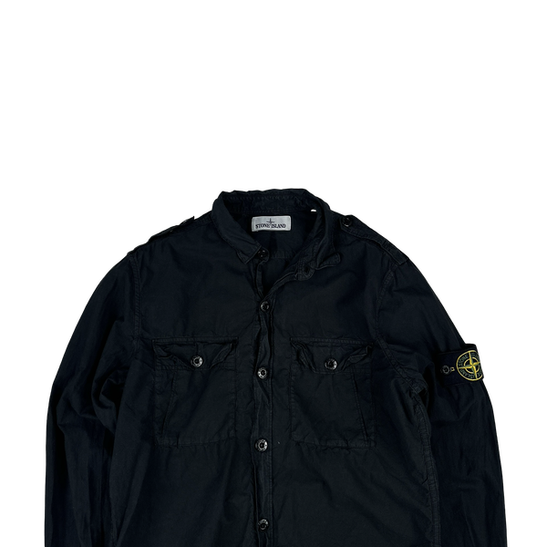 Stone Island 2016 Black Buttoned Double Pocket Overshirt - Medium