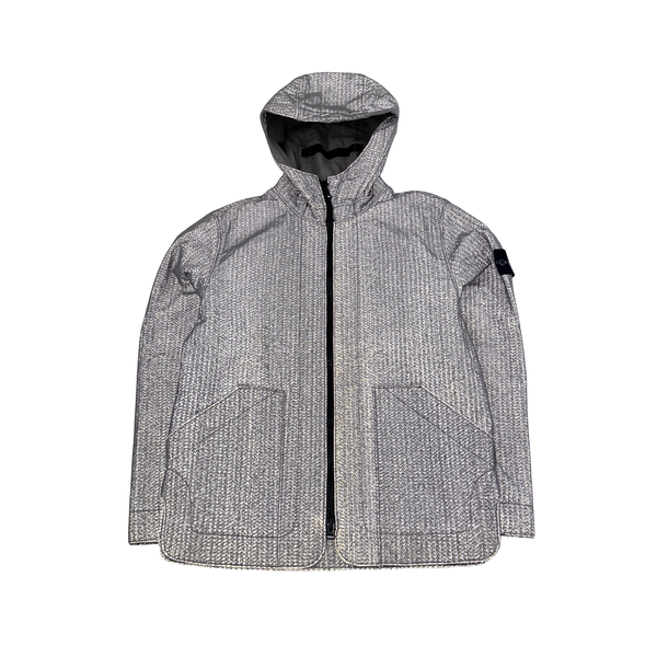 Stone Island 2022 Grey Needle Punched Reflective Balaclava Jacket - Small