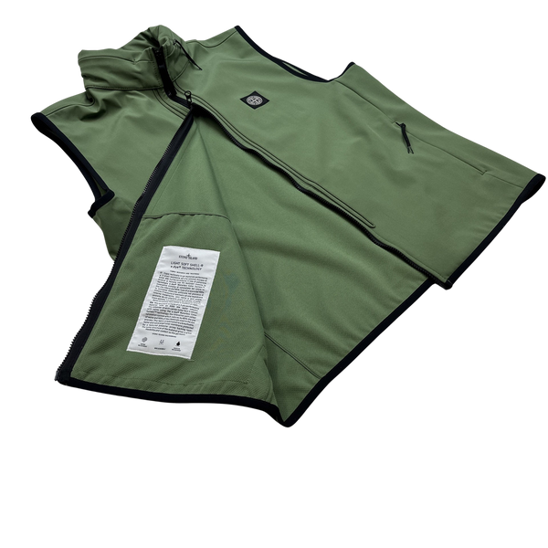 Stone Island 2022 Green Soft Shell-R Gilet - XL