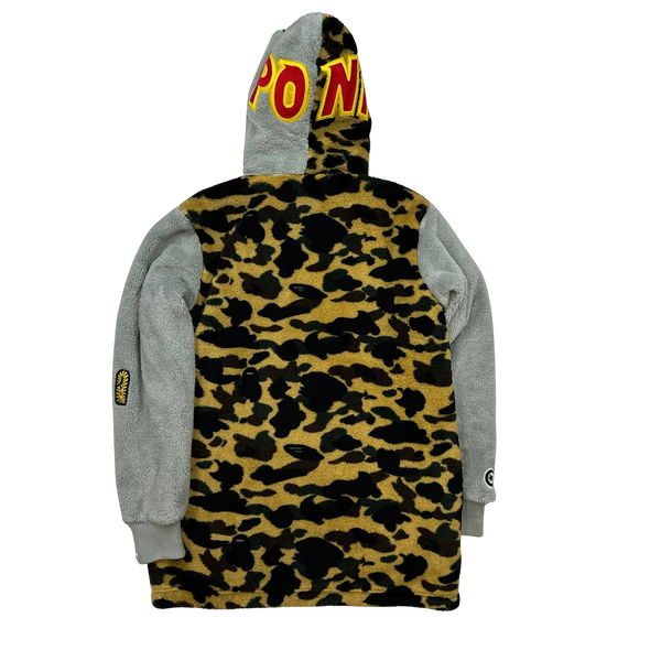 BAPE Fleece Pile Full Zipped Shark Hooded Jacket - XL