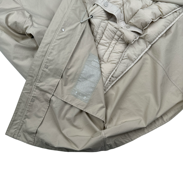 Stone Island 2024 Weatherproof Cotton Canvas Beige Ghost Piece Jacket - Large - XL