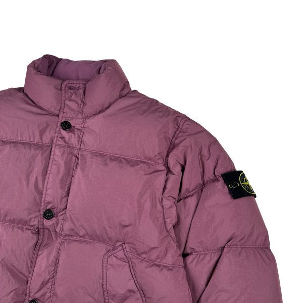 Stone Island 2024 Magenta Crinkle R-NY Down Puffer Jacket - Medium