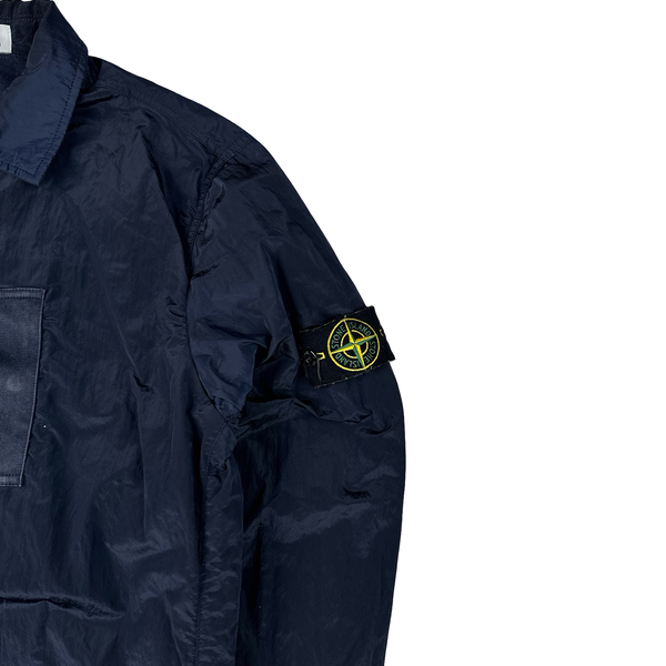 Stone Island 2017 Navy Nylon Metal Shimmer Overshirt - Medium