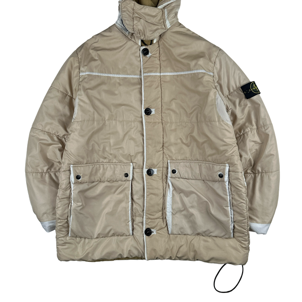 Stone Island 2001 Multi Pocket Cream White Puffer Jacket - XXL