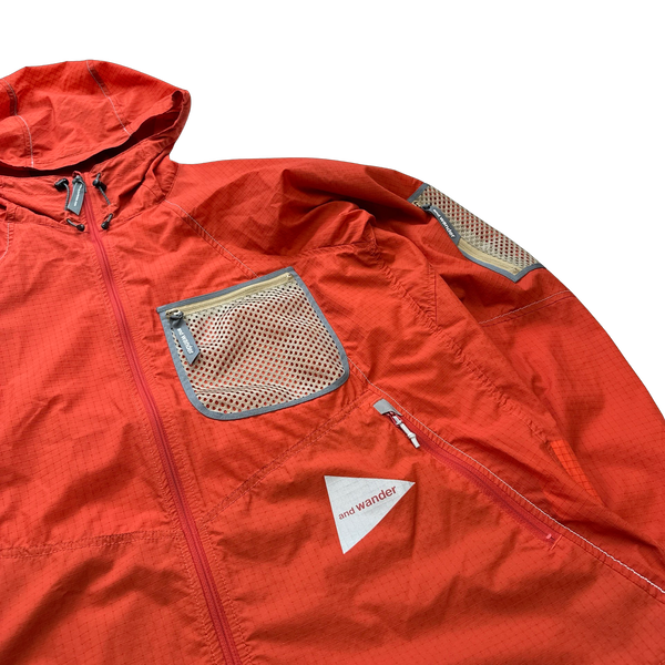 And Wander Red Ripstop Waterproof Jacket - XL
