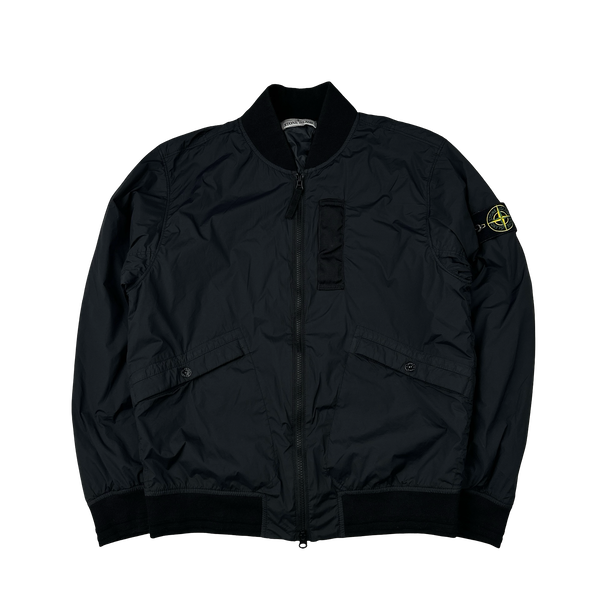 Stone Island 2024 Black Skin Touch Jacket Nylon Primaloft Bomber Jacket - Small