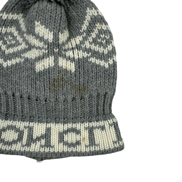 Moncler Grey Thick Wool spell out Beanie