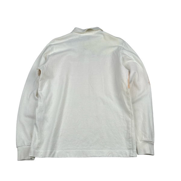 Stone Island 2018 Long Sleeve Thick Cotton Printed Polo Shirt - Large