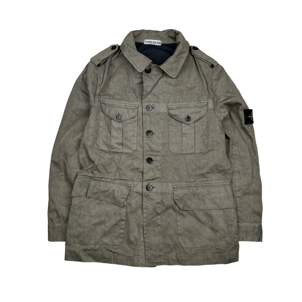 Stone Island 2006 Tan Lino Flax Field Jacket - Medium