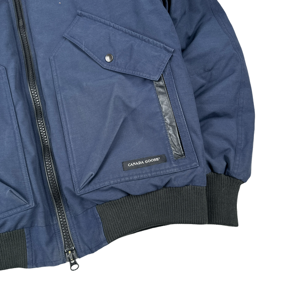 Canada Goose Navy Down Filled Bromley Bomber Jacket - Large
