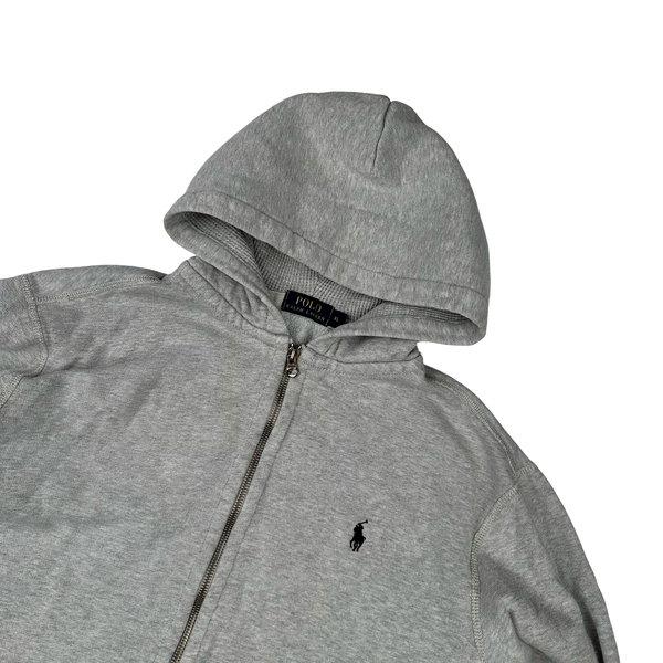 Ralph Lauren Grey Thick Cotton Zipped Hoodie - XL