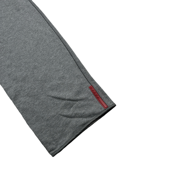 Prada Deadstock Grey Red Tab Cotton Joggers - 32"