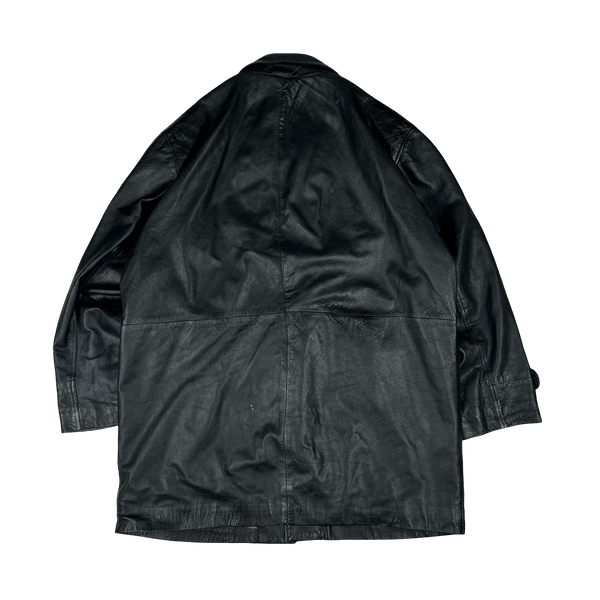 Burberry Leather Nova Check Lined Heavyweight Jacket - 3XL