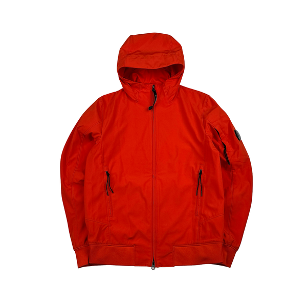 CP Company Red Soft Shell Hooded Zipped Jacket - Small