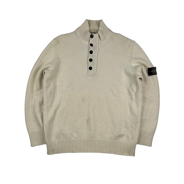 Stone Island 2012 Cream Wool Pullover Jumper - 3XL