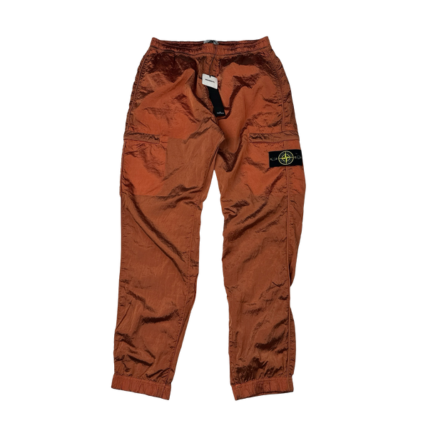 Stone Island 2022 Orange Econyl Nylon Metal Trousers - 33"