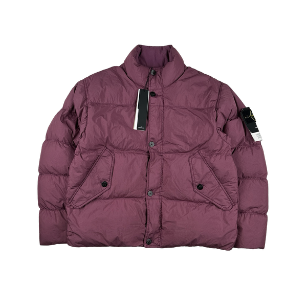 Stone Island 2024 Magenta Crinkle R-NY Down Puffer Jacket - Medium