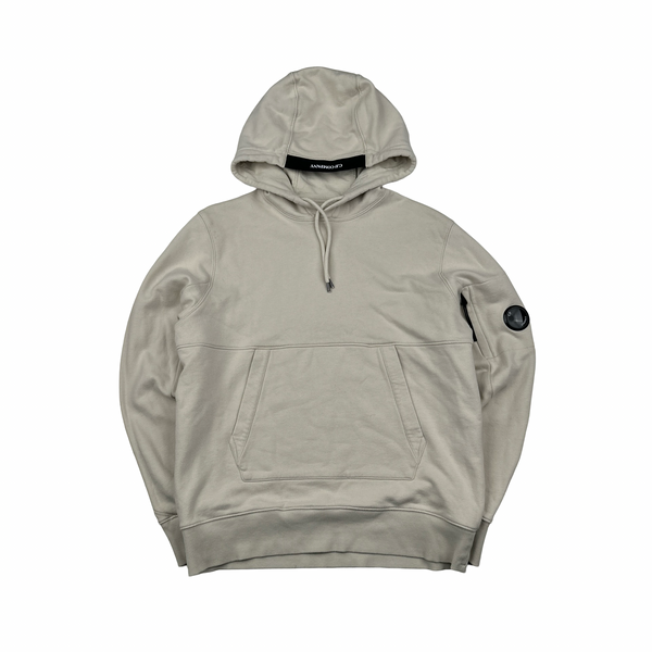 CP Company Beige Cotton Lens Viewer Pullover Hoodie - Large