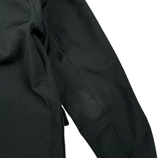 CP Company Black Teddy Fleece Lined Lens Viewer Hooded Jacket - Small