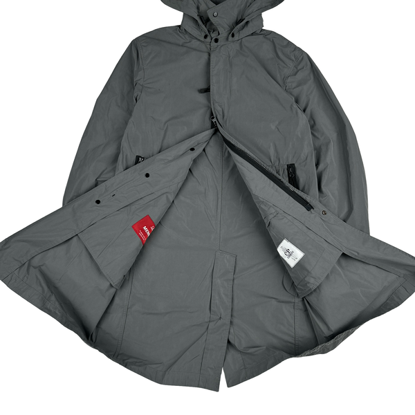 CP Company Grey Metropolis Long Zip up Jacket - Small