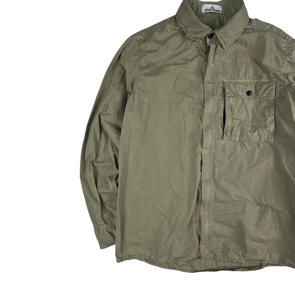 Stone Island 2017 Sage Green Zipped Front Pocket Overshirt - XL