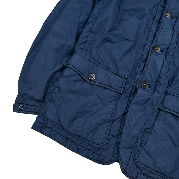 Stone Island Navy Garment Dyed Crinkle Reps Blazer - Small