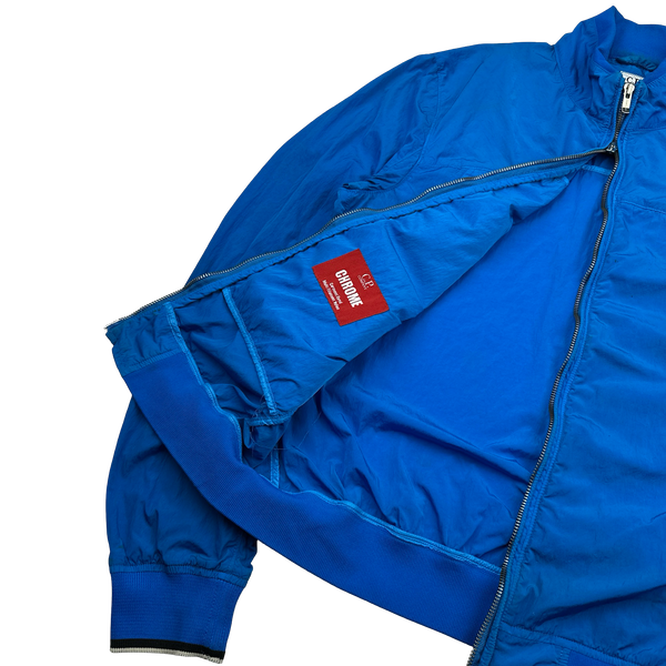 CP Company Blue Chrome Lens Viewer Nylon Bomber Jacket - Large