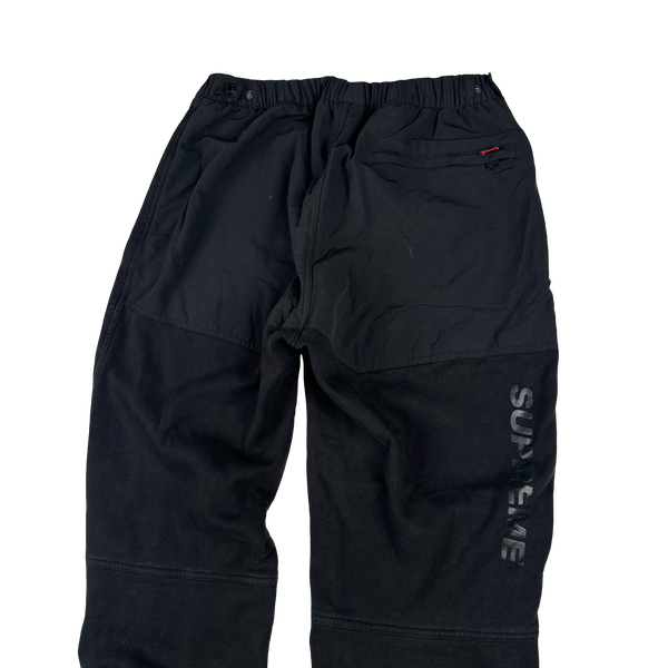 North Face X Supreme SS16 Black Heavyweight Soft Fleeced Lined Joggers - Large