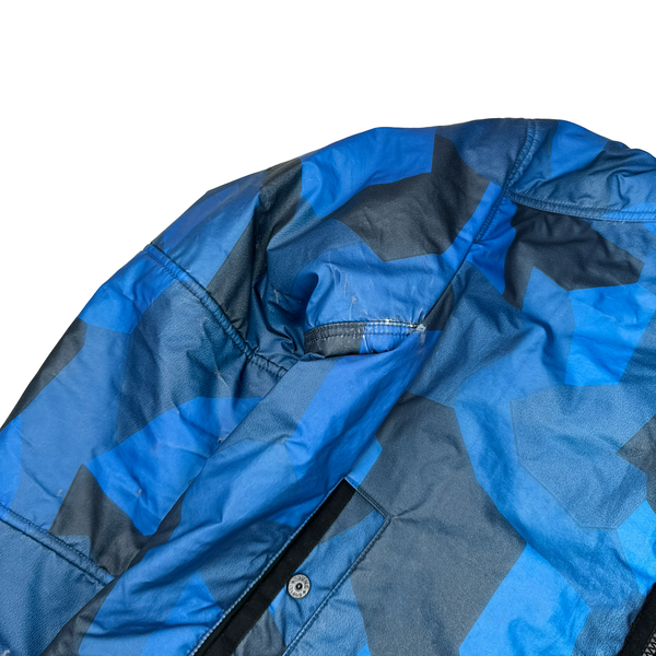 Stone Island Blue Fleece Lined Camo Reflective Jacket - XXL