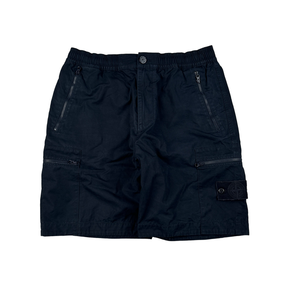 Stone Island 2024 Ghost CO Fit Navy Cargo Shorts - 32"