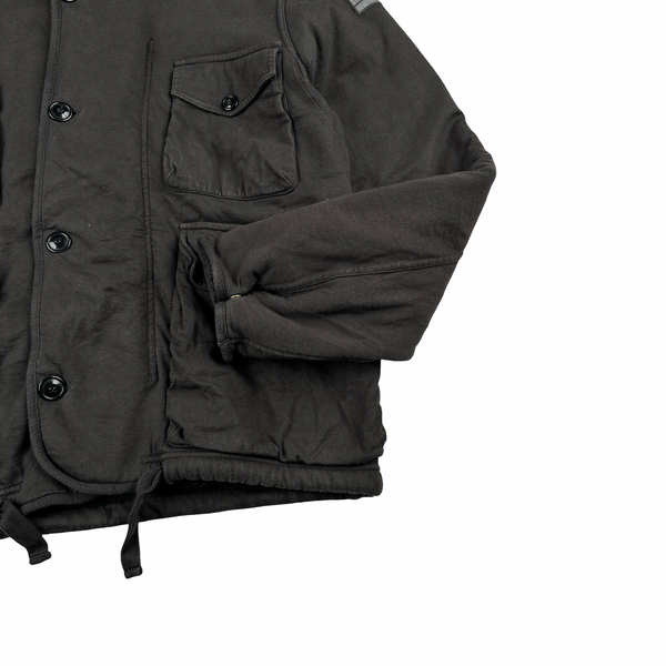 Stone Island 2006 Denims Brown Multi Pocket Fleece Lined Hooded Jacket  - Medium