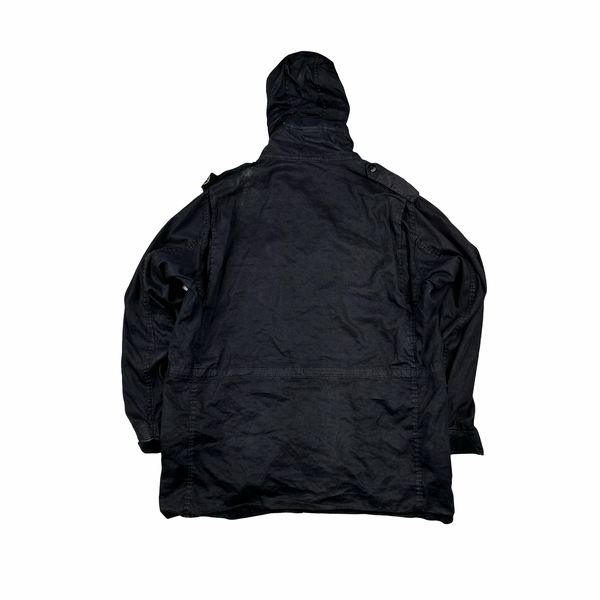 Stone Island 2005 Navy Shoulder Badge Lino Flax Dutch Rope Jacket - 3XL