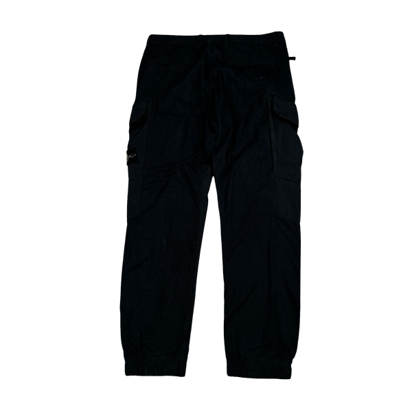 Stone Island 2016 Black Cotton Cargo Trousers - 34"