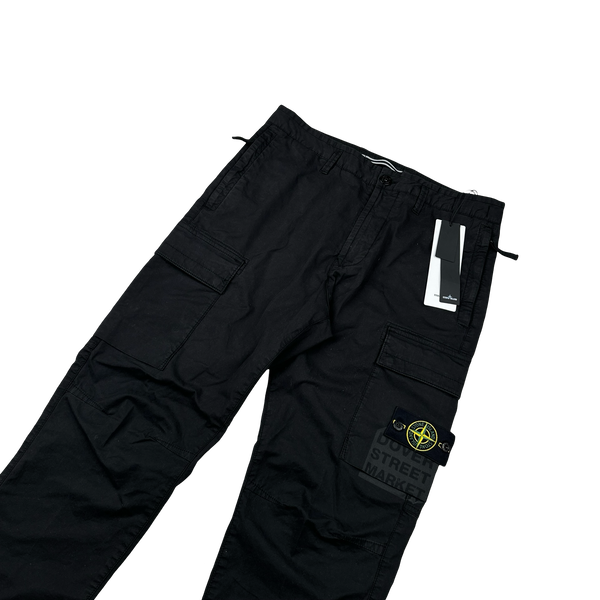 Stone Island X Dover Street Market 2023 Black Printed RE-T Cargo Trousers - 32"