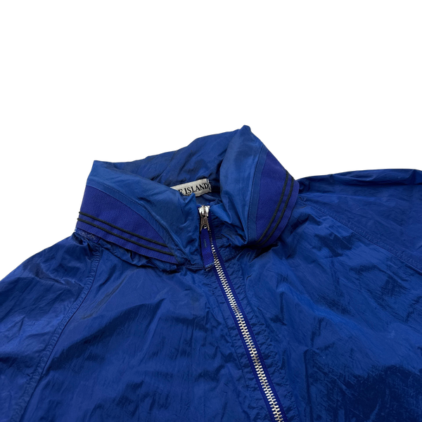 Stone Island Vintage 2005 Blue Nylon Metal Shimmer Jacket - Large