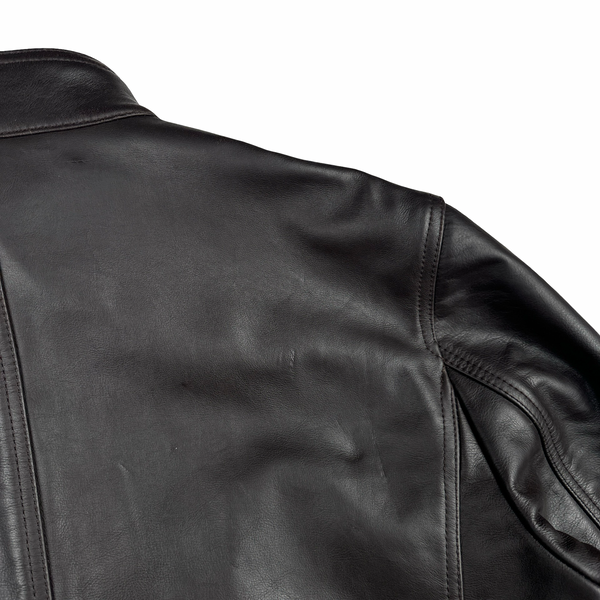 Belstaff Dark Brown Multi Pocket Leather Zipped Heavyweight Jacket - XL
