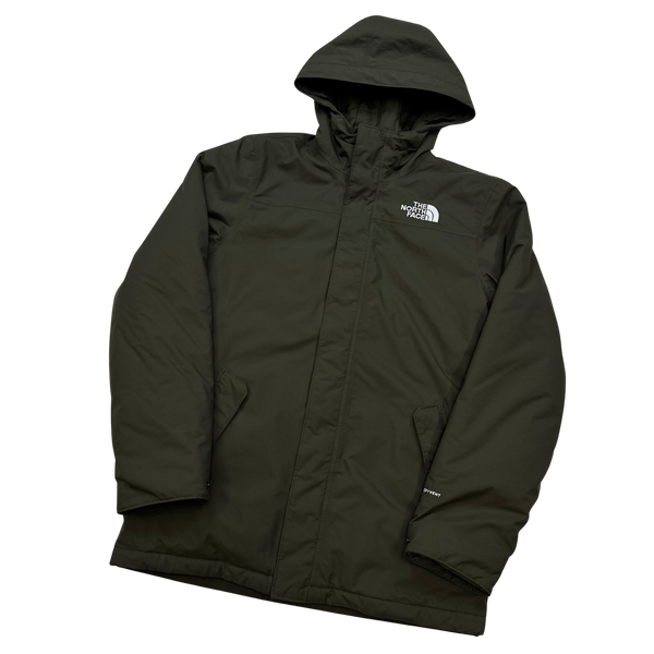 North Face Khaki Dryvent Waterproof Long Padded Jacket - Small