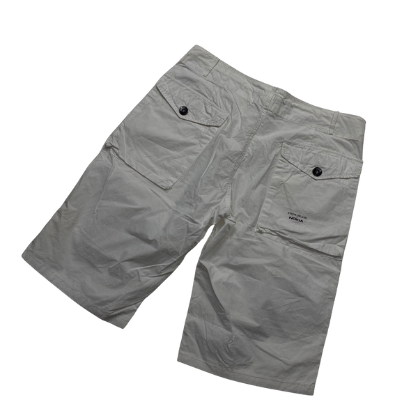 Stone Island X Nokia White Bermuda Shorts - 34"