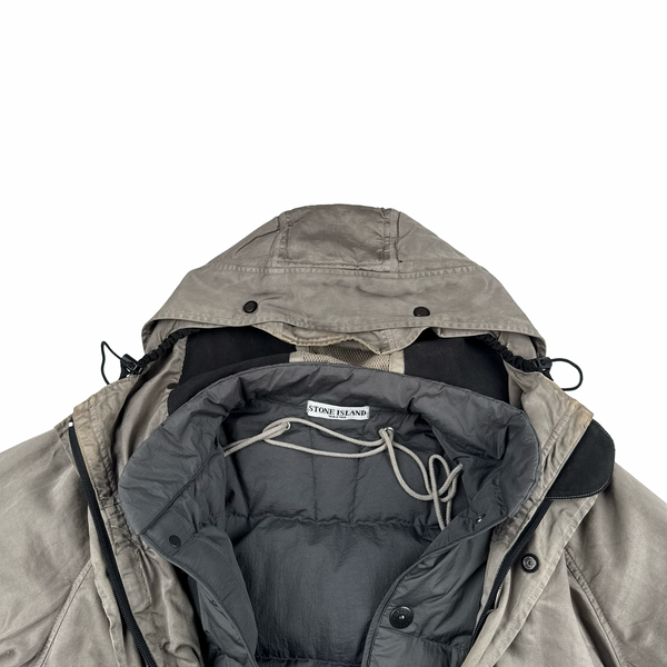 Stone Island 2009 Raso Gommato Down Filled Dutch Rope Lined Jacket - Small
