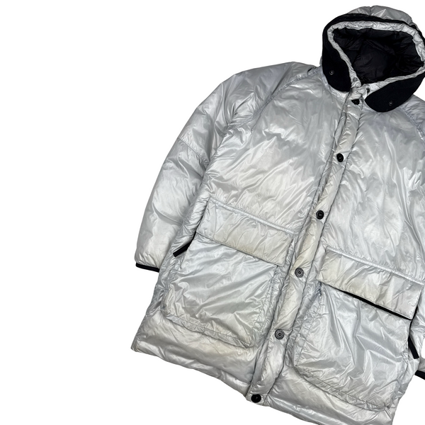 Stone Island 2018 White Pertex Quantum Y Down Long Puffer - Large